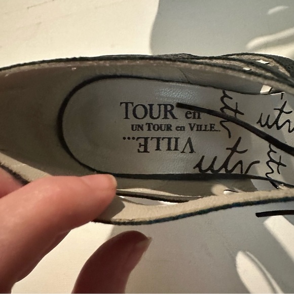 Un Tour en Ville Elegant Black Leather Women's Heels Tissage Satine 39 / 8.5 US - Picture 12 of 12